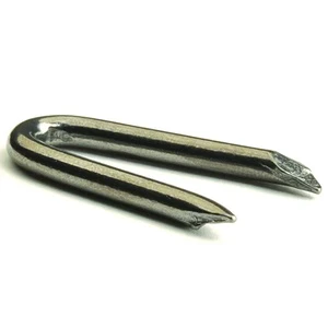 Factory Supply 9GX1''Polished Galvanized Round Shank sharp Point Common Steel U Typed Shaped Nail for Fence Fixing