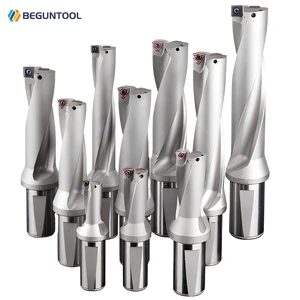 Indexable Carbide U Drill Bit with WCMX/WCMT/SPMG Insert 2D 3D 4D 5D CNC Shallow Hole Drilling Tools for Steel & Stainless Steel