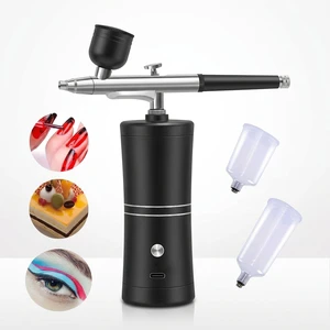 Laraine Rechargeable Cordless Airbrush Kit ABS Compressor Nail Art Hair Makeup Cake Decoration Barber Use Gravity Feed Spray Gun