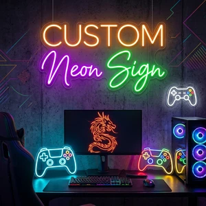 LC Sign Custom Neon Sign Custom Logo Design Custom Transparent Led Screen Game Room Decoration Night Light Logo Sign Silicone