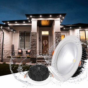 IP65 Waterproof Recessed COB LED Downlight 15W 20W 30W Die-cast Aluminum Commercial Ceiling Spotlight Architectural Lighting