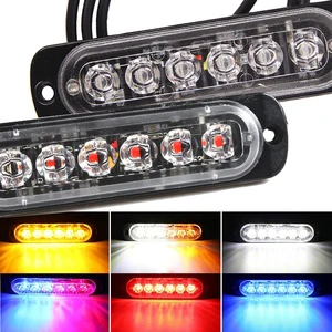 For Auto SUV Truck Trailer Strobe Beacon Lamp Side Grill Flashing Breakdown Emergency Light 6SMD Car LED Strobe Warning Lights