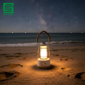 Ambiance Vintage Lantern For Camping Café USB Rechargeable Dimmable LED Light With Warm Glow