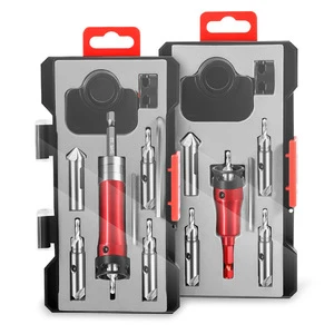 Multi-Function Hydraulic Countersink Drill Set for Woodworking with Adjustable Limit Stop Drill Bits & Countersunk Screws