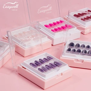 Easywell New Fashion 30Pcs Soft Acrylic Gel Round Press On Nails Custom Private Label False Nails Design Nail Supplier