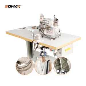 Factory Original SOMAX SM-01 Overlock Sewing Machine, Semi-Automatic Collar & Waistband Attaching Machine For Apparel Factory
