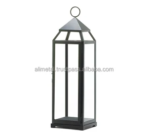 Customizable Black Iron Handmade Eco-Friendly Lantern for Indoor/Outdoor Party and Home Decorations