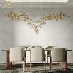 Luxury Style Indoor Decoration Lighting Villa Hotel Mall Staircase Glass LED Chandelier Lamp