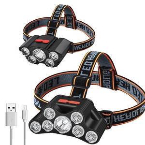 Outdoor Camping Fishing Linternas Para Cabeza Frontal Headlamp Head Lamp Rechargeable 5 7 Led Head Torch Linterna De Cabeza