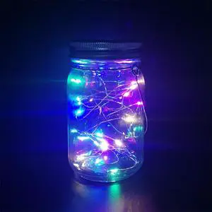 Solar Mason Jar Lid Light 20 Leds Fairy String Lights Garden Hanging Lantern Outdoor Patio Wedding Party Decoration Waterproof