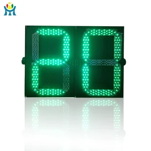 Double-Digit Double-8 Tri-Color PC LED Traffic Countdown Light-Digital Display Signal Light Steady On/Flashing for Traffic Roads