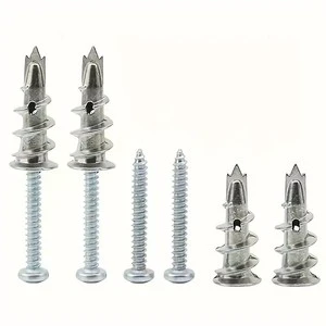 Factory Quick Fit Spiral Drywall Anchors, Single & Triple Point Self Drill Expansion Wall Plugs for Gypsum Sheet