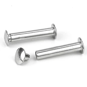 10Sets/bag 201 Stainless Steel Button Head Solid Rivets Semi-tubular Rivets M3 M4 Head Press-fit Binding Barrels Caps Grade 8.8