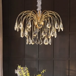 Adjustable Height Chandeliers and Side Lights Decorative Lighting for Living Room Dining Room Bedroom Hotel Villa