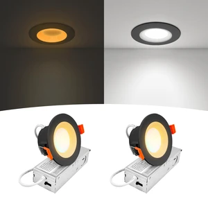 Ultra Anti-Glare 6W LED Recessed Downlight USA Direct 5CCT 680lm Night Light Mode Flicker-Free Slim Panel for Home ETL