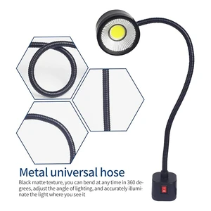XUNDE COB Magnetic Sewing Machine Light 5W 8W Industrial Repair 360 Rotating Flexible Gooseneck Work Table Lamp