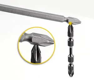Double Ended Straight Handle Twist Drill Screwdriver Bits 65mm/100mm/150mm Ph2 CrV/S2/6150 Magnetic Tip