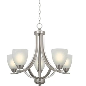 Hot Sale Metal Silver 5 Ceiling Light Fixture Chandelier Banquet Decorative Pendant for Foyer Living Room Bedroom