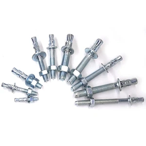 Zinc Plated Grade 4.8 Carbon Steel Wedge Anchor Fasteners with M8 Thread for Building & Concrete Applications DIN ANSI Standards