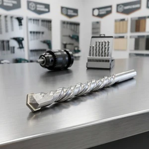 Factory SDS Hammer Classical Flat Tungsten Carbide Tip 6MM Plus Shank Drill Bit Masonry Sand Blasted Finish Custom Wholesaler