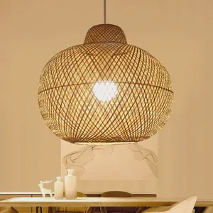 Bamboo Ceiling Light Designed for Interior Projects Featuring Natural Bamboo Texture and Soft Ambient Illumination