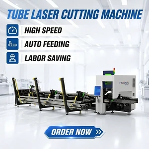 Industrial Laser Tube Cutter Machine With Auto Feeder for Bevel Cutting Angle Channel Stainless Steel Aluminum