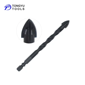 Double R Carbide Cross Tip Hex Shank Multifunction Masonry Drill Bit for Concrete Brick Wall, Tile Glass Ceramic