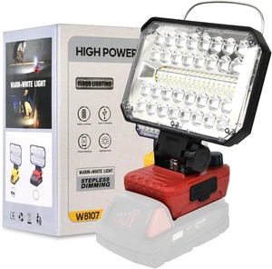 40W 4000LM Portable 18V DC LED Work Light with USB Type-C Charging Port Rechargeable Dimmable Workshop Use