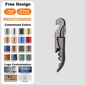 Factory Direct Personalized Customized Multifunction Small Gun Black Stainless Steel Travel Beer Wine Bottle Opener Corkscrew