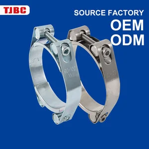 High Pressure 304 Stainless Steel Double Bolt Heavy Duty Hose Clamp