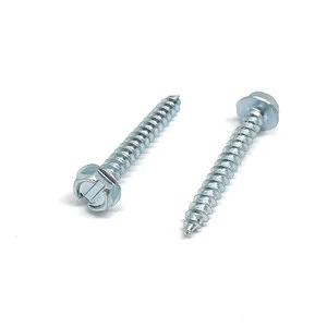 #8 #10 #12 #14Zinc-Plated Hexagon Slotted Head Self-Tapping Screws