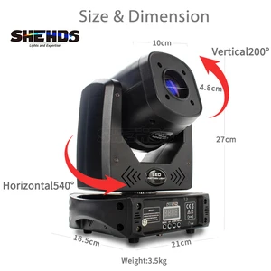 SHEHDS 80W Stage Spot Light 3-Prism LED Moving Head Light For Show DJ Wedding