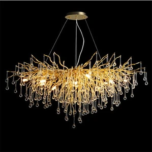 Branch Shaped Crystal Pendant Light Luxury Style Living Room French Italian Minimalist Nordic Restaurant Chandelier