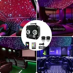 Home Starry Sky Ceiling Led Fiber Optic Lights RGBW Color Changing Led 50W End Glow Fiber Optic Cable Optical Fibre Engine Kit