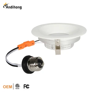 American Modern Aluminum 4 Inch LED Retrofit Downlight Baffle Trim Dimmable 5CCT 2700K 3000K 3500K 4000K 5000K ETL For Certified