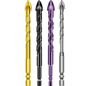 Hot Selling 3mm Multifunction For Tile, Cement, Concrete and Metal Carbide Tip Cross Head Tile Drill Bits Cross Hex Tile Drill