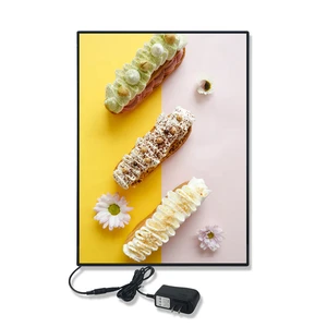 ZZFY Ultra-Thin LED Light Box Sign Rectangle Tempered Glass With Aluminum Frame For Business Advertising