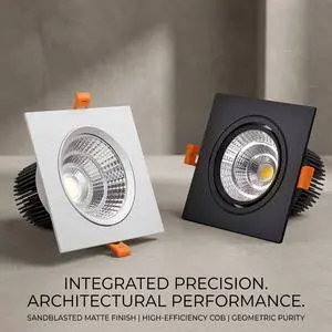 Modern Square LED Recessed Downlight 10W 12W 3 CCT Switchable CRI 90 Aluminum Ceiling Spotlight for Bathroom and Hotel