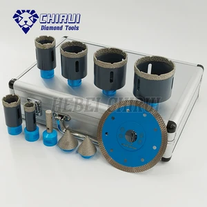 Chamfer Drill Bits Tile Cutter Marble Drilling Crowns Diamond Core Drill Kit Cutting Disc for Porcelain