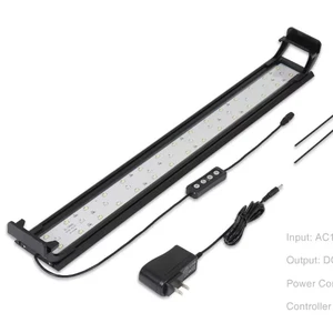 12-Inch 9W RGBW Full Spectrum IP68 Rated Aluminum Alloy LED Aquarium Light Small Fish Tank Coral Reef Lighting Dimmable 2-Year