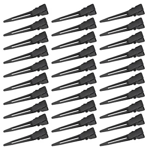 500 PCS Black Coated Metal Prong Curl Clips 1.77