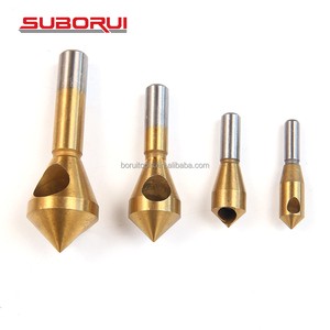 SUBORUI Titanium Coated Deburring Tool Countersink Chamfer Tool for Metal Wood Drill Bits on Clearance