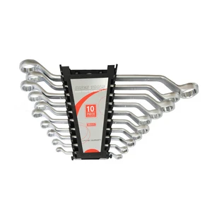 12pcs Metric Double Offset Ring Spanner Wrench Carbon Steel DIY OEM Plastic Clip Set