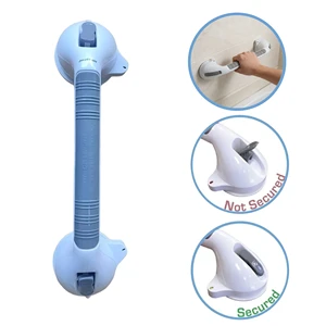Heavy Duty Suction Cup Grab Bars for Bathroom, 16.5-Inch Balance Assist Handle for Seniors, No-Drill Safety Rail, 2 Pack
