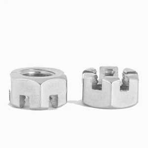 GB6178 Stainless Steel Hexagon Slotted and Castle Nut 18-8 Stainless Steel DIN935 Slotted Hex M16 Castle Nuts