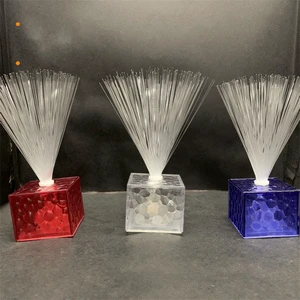 Fashion Beautiful Color Changing Plastic LED Flash LED Flower Optic Lamp Optical Fiber Colorful Night Light for Christmas