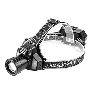 Fluorescent Headlamp Zoomable Digital Display Head Lamp 30W LED Rechargeable Side COB Outdoor Emergency Motion Sensor Headlight