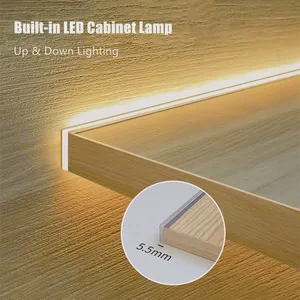 Built-in LED Cabinet Lamp Up & Down Lighting Hidden Shelf Board Light DuPont Port Cupboard Bookcase Wardrobe Invisible Backlight