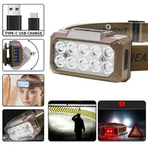 High-Power Headlamp, Miner's Light with Touch Control, Rechargeable, Emergency Night Running Camping Outdoor Headlamp