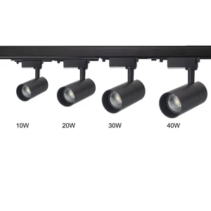 Modern 220v-240v 2-Wire 1-Circuit Track Adapter With 30W LED COB Track Light Aluminum Body 3-Year Warranty CRI 80 Office Shop